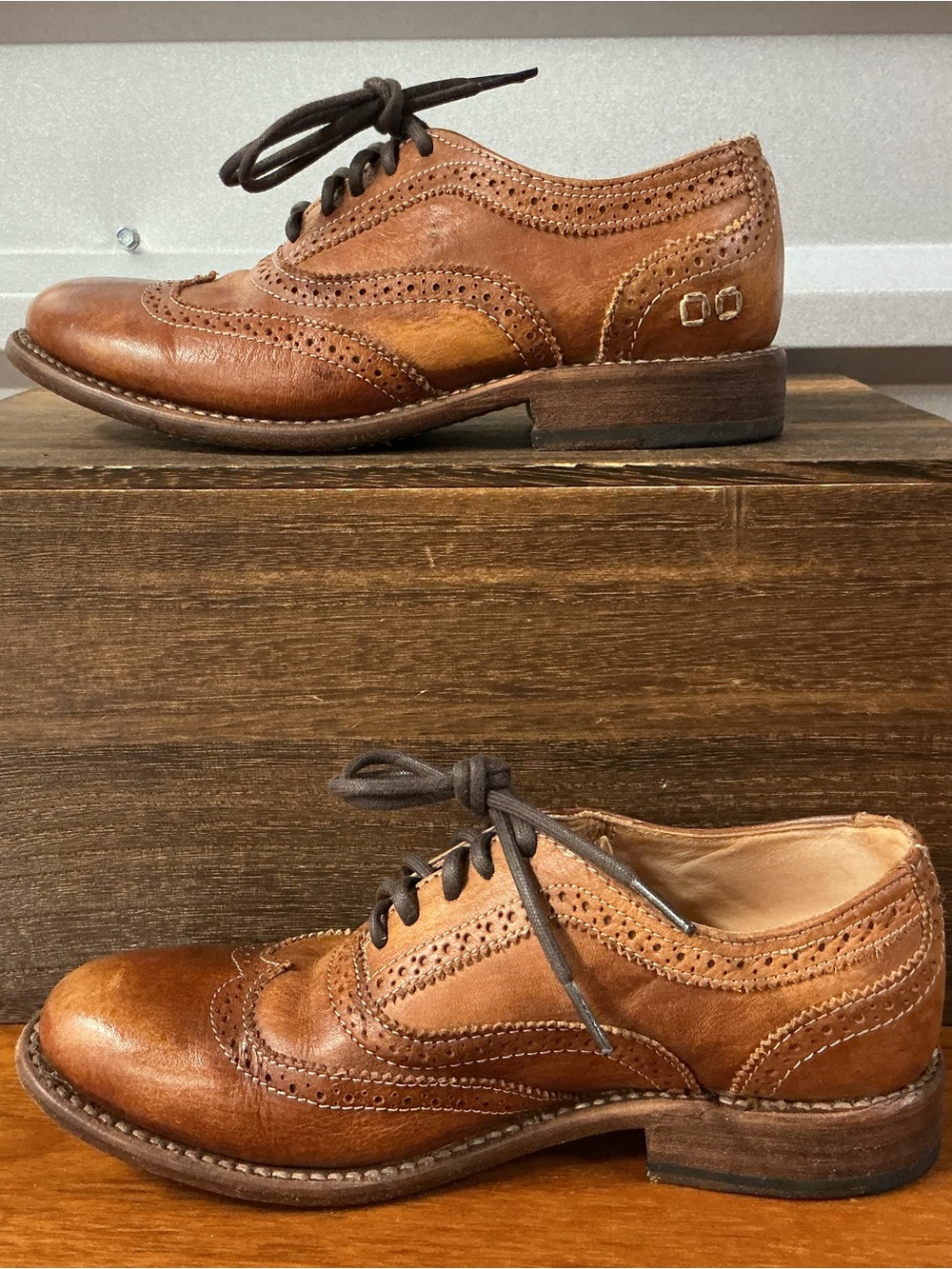 Bed Stu Lita Channing Oxford Shoes Wingtip Cobbler Distressed Leather Women 6.5 - Picture 2 of 9